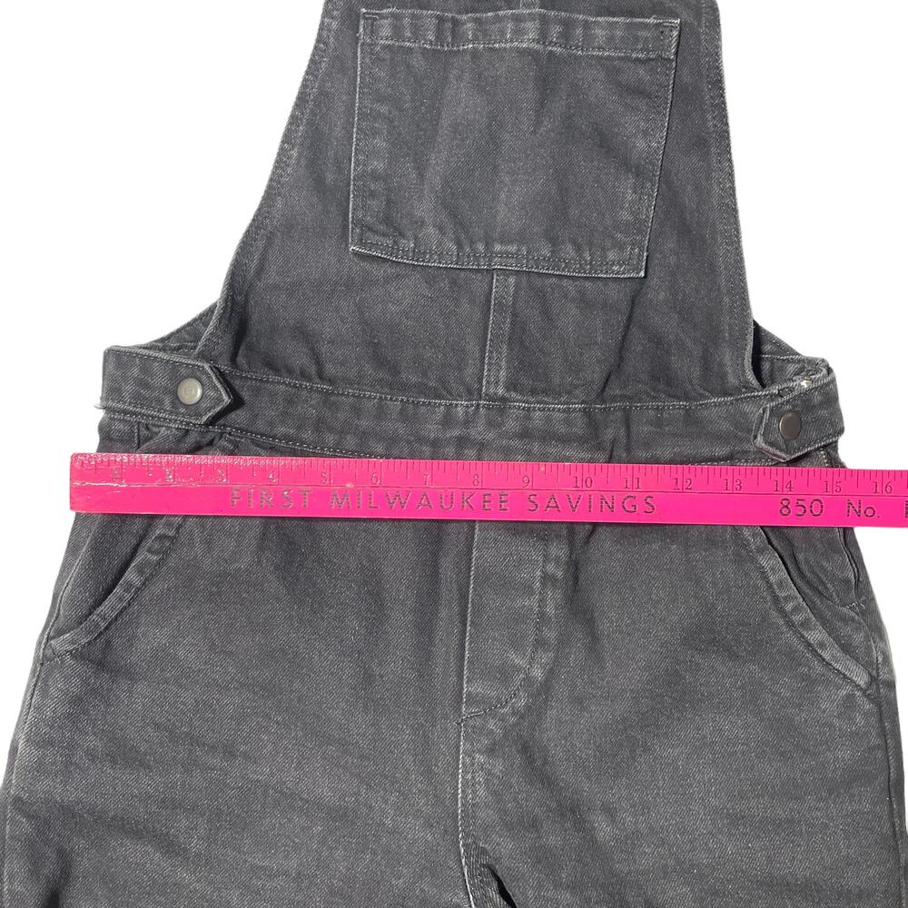 Topshop Moto Bib Overalls Women's Size 25 Washed Black Denim Tapered Cropped Leg - Picture 5 of 9